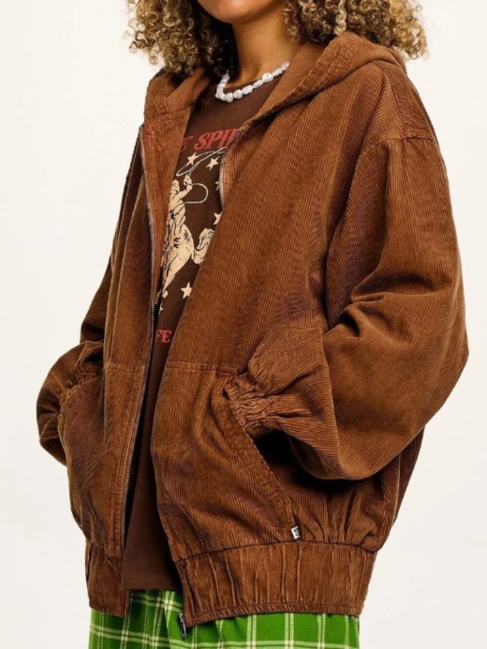 NWT Lucy & Yak Welsey Corduroy Hoodie Jacket, Zip-Up, Oversized - Womens XL